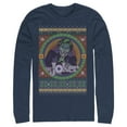 thumbnail image 1 of Men's Batman Ugly Christmas Joker  Long Sleeve Shirt Navy Blue Medium, 1 of 3