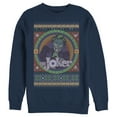 thumbnail image 1 of Men's Batman Ugly Christmas Joker  Sweatshirt Navy Blue Medium, 1 of 3
