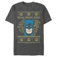 thumbnail image 1 of Men's Batman Ugly Christmas Masked Hero Graphic Tee Charcoal Heather X Large, 1 of 4