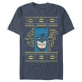 thumbnail image 1 of Men's Batman Ugly Christmas Masked Hero  Graphic Tee Navy Blue Heather Large, 1 of 3