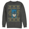 thumbnail image 1 of Men's Batman Ugly Christmas Masked Hero Sweatshirt Charcoal Heather 2X Large, 1 of 3