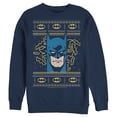 thumbnail image 1 of Men's Batman Ugly Christmas Masked Hero  Sweatshirt Navy Blue 3X Large, 1 of 3