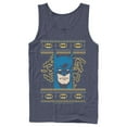 thumbnail image 1 of Men's Batman Ugly Christmas Masked Hero  Tank Top Navy Blue 2X Large, 1 of 3