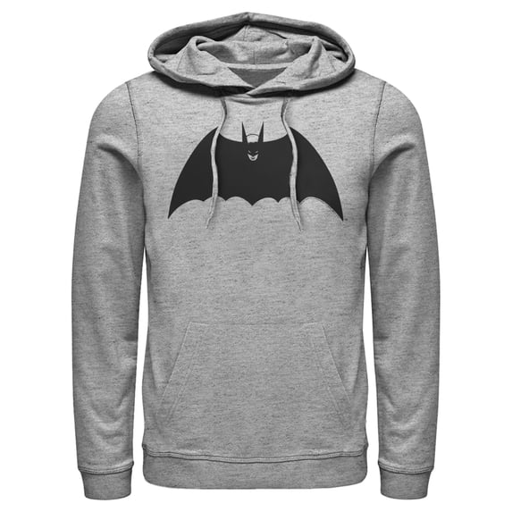 Men's Batman Winged Caped Crusader Symbol Pull Over Hoodie Athletic Heather Large