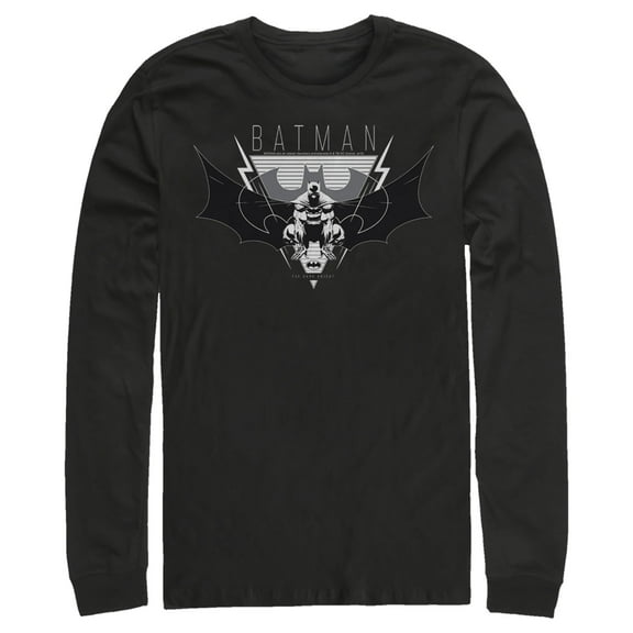 Men's Batman Winged Hero Emblem Long Sleeve Shirt Black Small