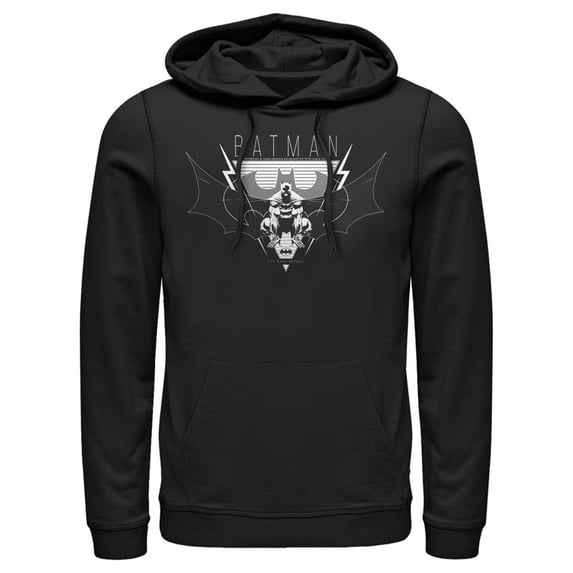 Men's Batman Winged Hero Emblem Pull Over Hoodie Black Large