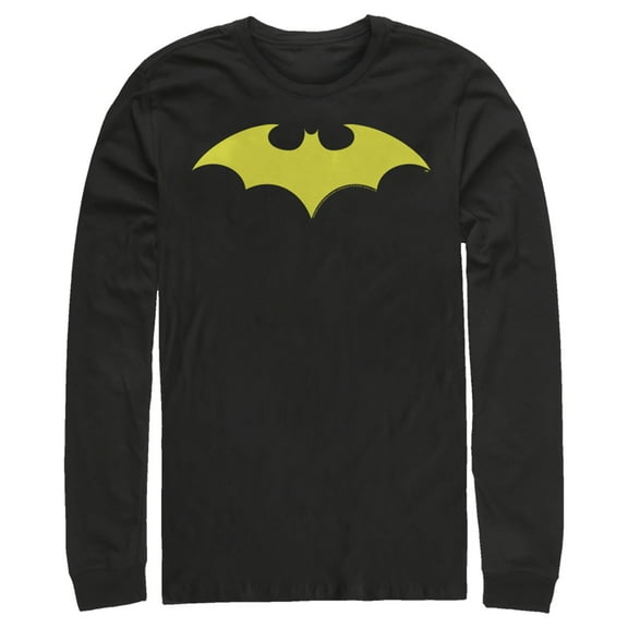 Men's Batman Winged Hero Symbol  Long Sleeve Shirt Black Medium