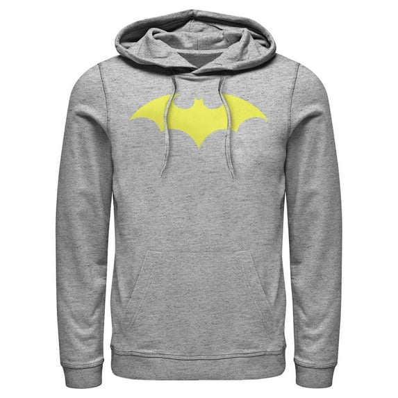 Men's Batman Winged Hero Symbol Pull Over Hoodie Athletic Heather Small