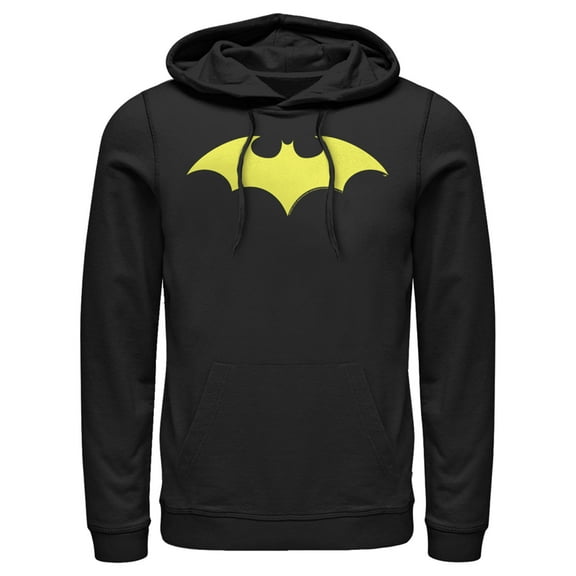 Men's Batman Winged Hero Symbol Pull Over Hoodie Black X Large