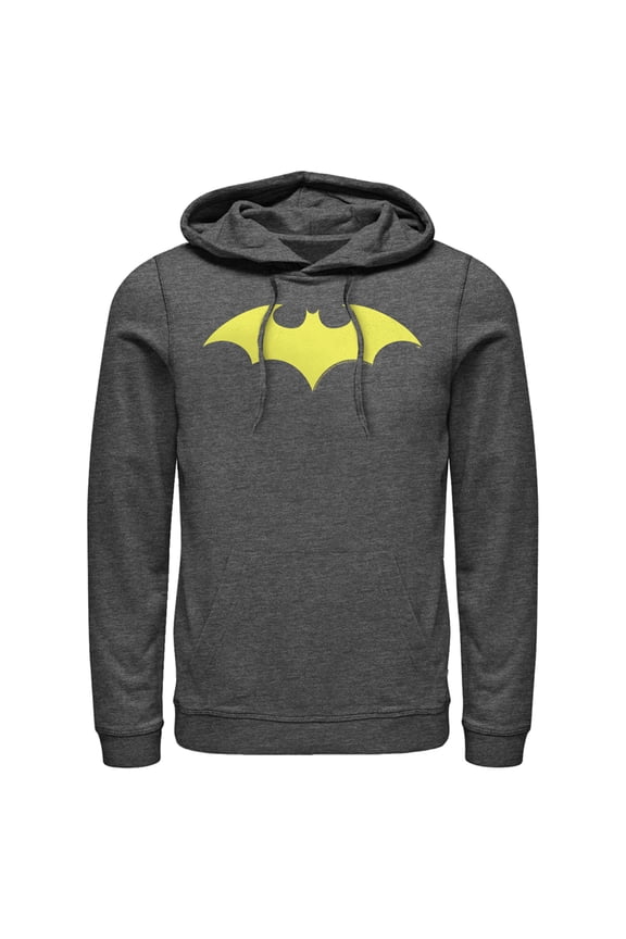Men's Batman Winged Hero Symbol Pull Over Hoodie Charcoal Heather 2X Large