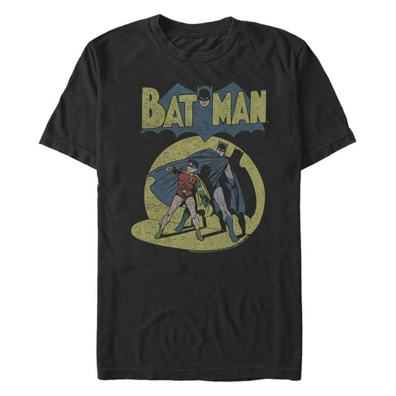 Men's Batman With Robin Vintage Comics  Graphic T-Shirt