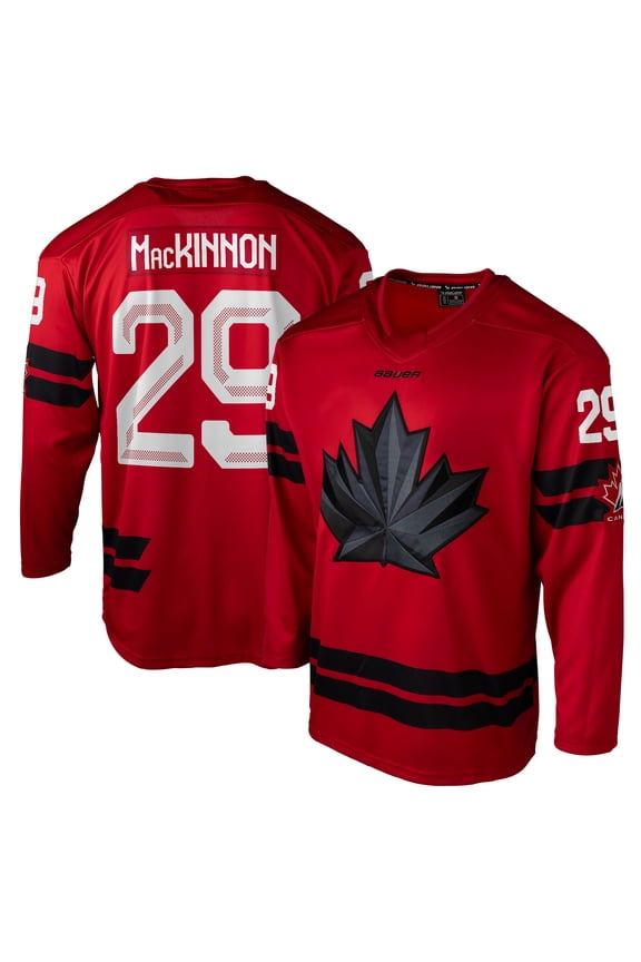 Men's Bauer Hockey Nathan MacKinnon Red Hockey Canada 2026 Semi Pro Jersey