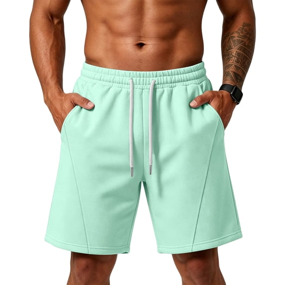 Men's Beach Shorts Air Layer Fabric Relaxed Fit Casual Athletic Shorts Lightweight Everyday Sports Shorts Mint Green 2XL