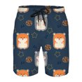 thumbnail image 1 of Men's Beach Shorts Hamster Cartoon So Cute On Cookie Star Quick Dry With Mesh Lining and Pockets M, 1 of 2