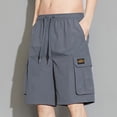 thumbnail image 1 of Men's Beach Shorts Swim Suits for Men Men's Casual Daily Outdoor Beach Lightweight And Breathable Work Shorts Ndbuld Todays Deals Dark Gray 3XL, 1 of 6
