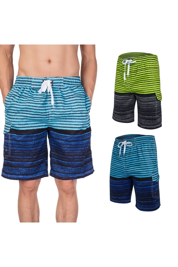 Men's Beach Shorts Swim Trunk Mesh Lining Quick Dry Side Pockets Casual Surf Yoga Water Jogging Training Lightweight