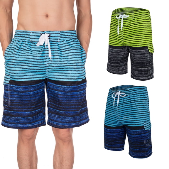 Men's Beach Shorts Swim Trunk Mesh Lining Quick Dry Side Pockets Casual Surf Yoga Water Jogging Training Lightweight