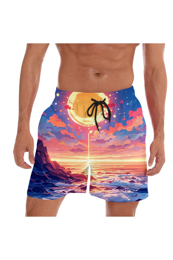 Men's Beach Shorts Swim Trunks Lightweight Board Shorts for Surfing Swimming Comfortable Casual Wear