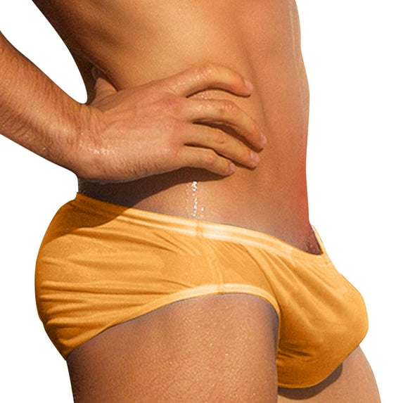 Men's Beach Solid Swim Trunks - Breathable, Quick-Drying, Fashion Design, Easy to Pair with T-Shirts