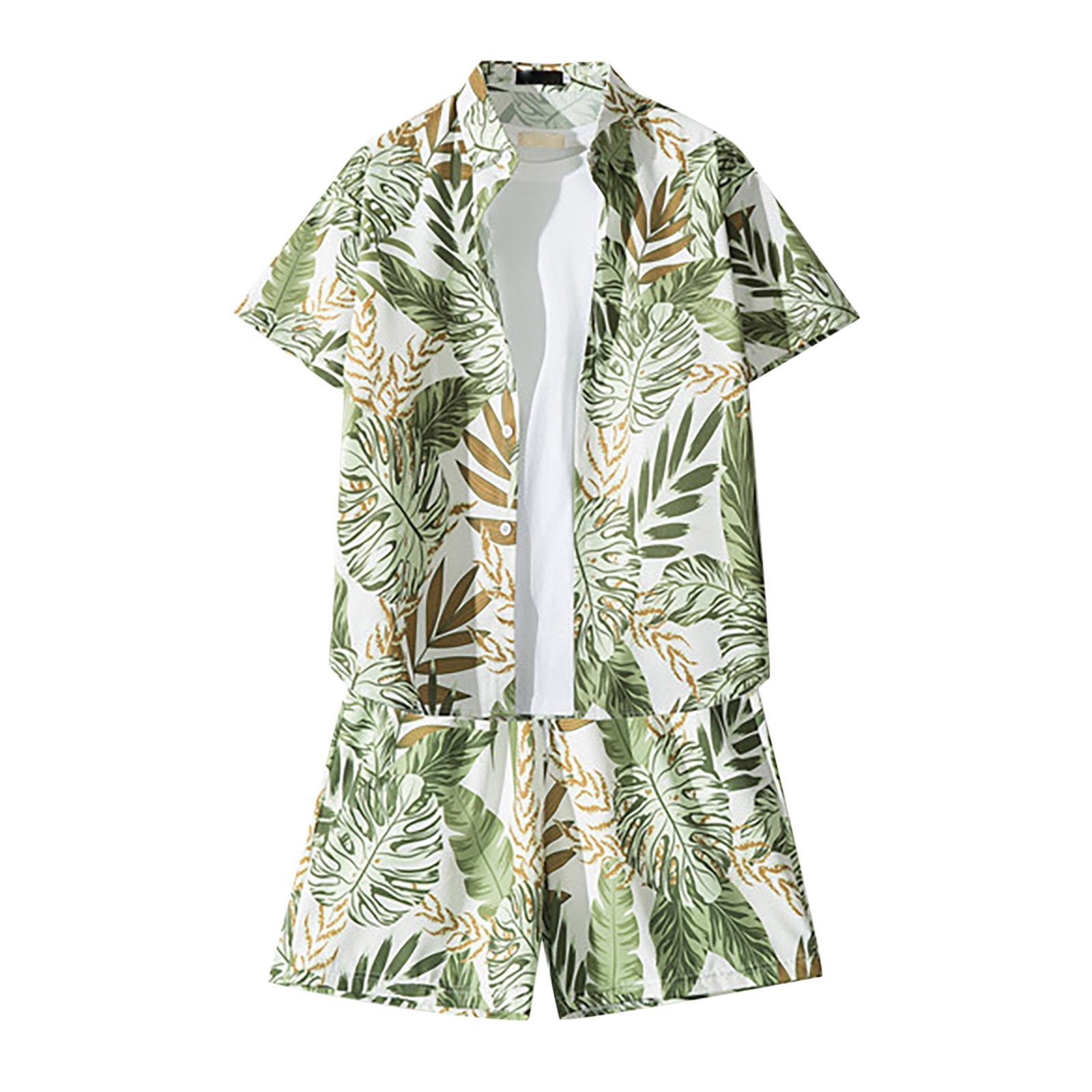 Men's Beach Suit Summer Shorts Short Sleeve Shirt Casual Young Man