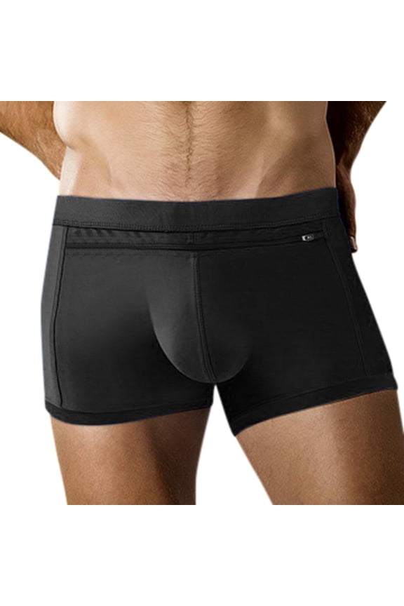 Men's Beach Swimsuit - Front Zipper Pocket Design - Casual Sexy Swim Shorts