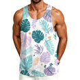 thumbnail image 1 of Men's Beach Tank Tops Hawaii Palm Tree Graphic Sleeveless Workout Shirts Loose Fit Summer Vacation Top, 1 of 4