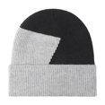 thumbnail image 1 of Men's Beanie Hats Warm Outdoor Knitted Hat Thickened Fleece Lined Winter Color Block Skull Cap Gray, 1 of 2