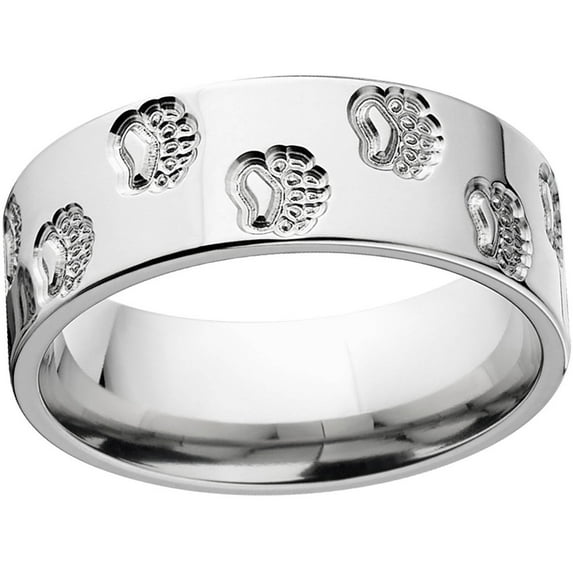 Men's Bear Track 8mm Stainless Steel Wedding Band with Comfort Fit Design