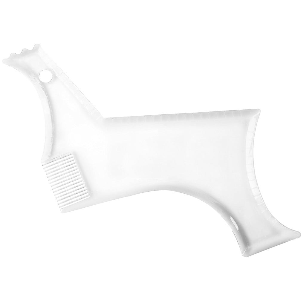 Men's Beard Shaper Tool Transparent Template with Combs for Easy Shaping and Styling