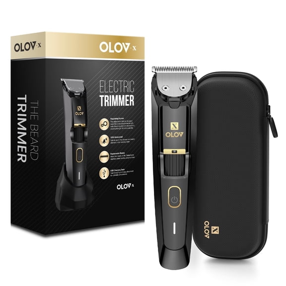 Men's Beard Trimmer - All-in-One Trimmer with Precision Dial - Premium Facial Hair Groomer - Adjustable 20 Length Setting, USB Recharge Dock, Cordless Waterproof Wet/Dry Clipper