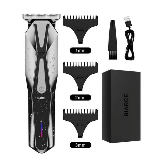 Men's Beard Trimmer Cordless Hair Clippers for Men Professional Beard Trimmers for Men Waterproof Electric Beard Trimmer Home Haircut,USB Rechargeable hair trimmers haircutting kit,Black