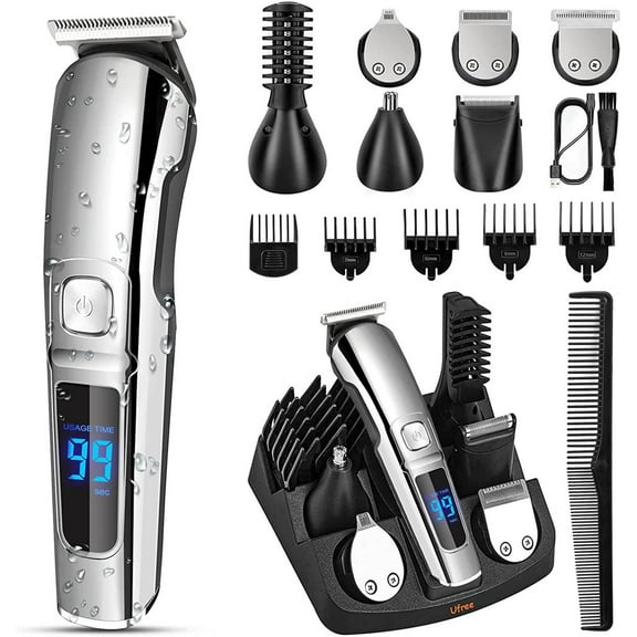 Men's Beard Trimmer Grooming Kit Cordless Body Shaver Mustache Nose Hair Trimming Tool