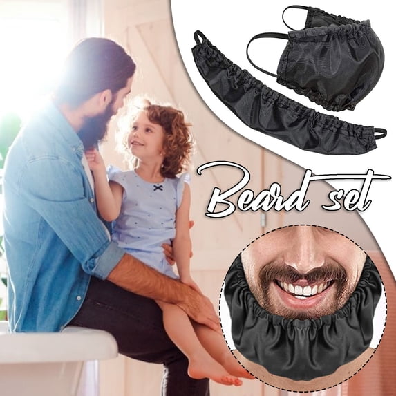 Men’s Beard Wrap Apron | Polyester Face Beard Cover Adjustable Elastic Beard Guard | Lightweight Washable Wearable Protector for Eating and Sleeping | 1 Pack | Keeps Beard Clean