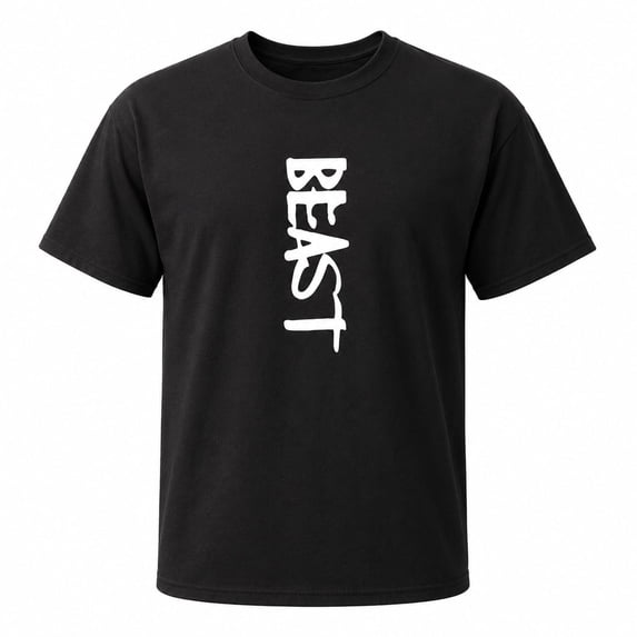 Men's Beast Letter Graphic T-Shirt, Classic Fit Cotton Tee