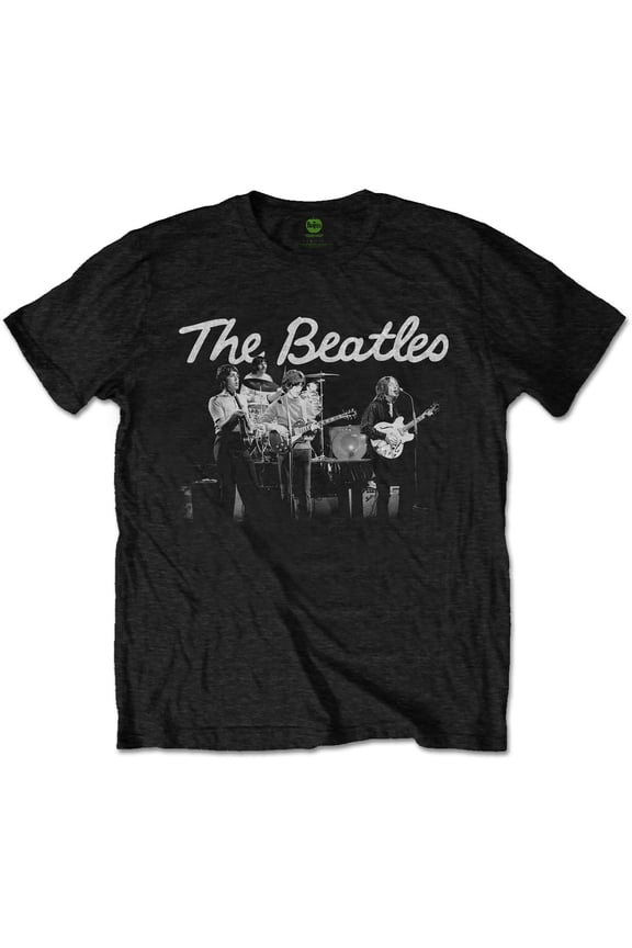 Men's Beatles 1968 Live Photo Slim Fit T-shirt Large Black