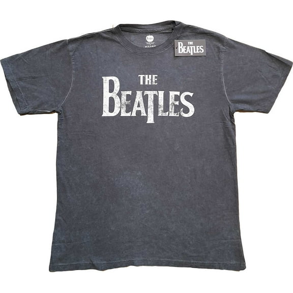 Men's Beatles Drop T Logo (Snow Wash) Tie Dye T-shirt Small Charcoal
