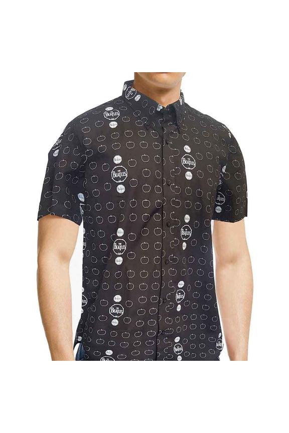 The Beatles Unisex Casual Shirt Drum and Apples (All Over Print) (Large)