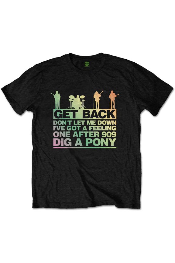 Men's Beatles Get Back Gradient Slim Fit T-shirt XX-Large Black