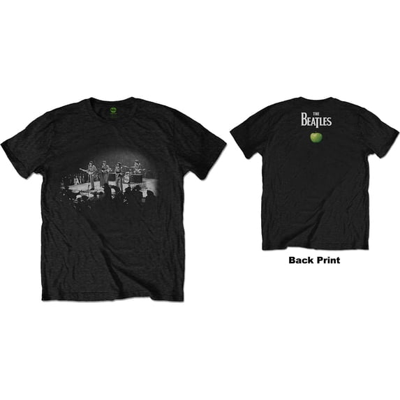 Men's Beatles Live in DC (Back Print) Slim Fit T-shirt Large Black