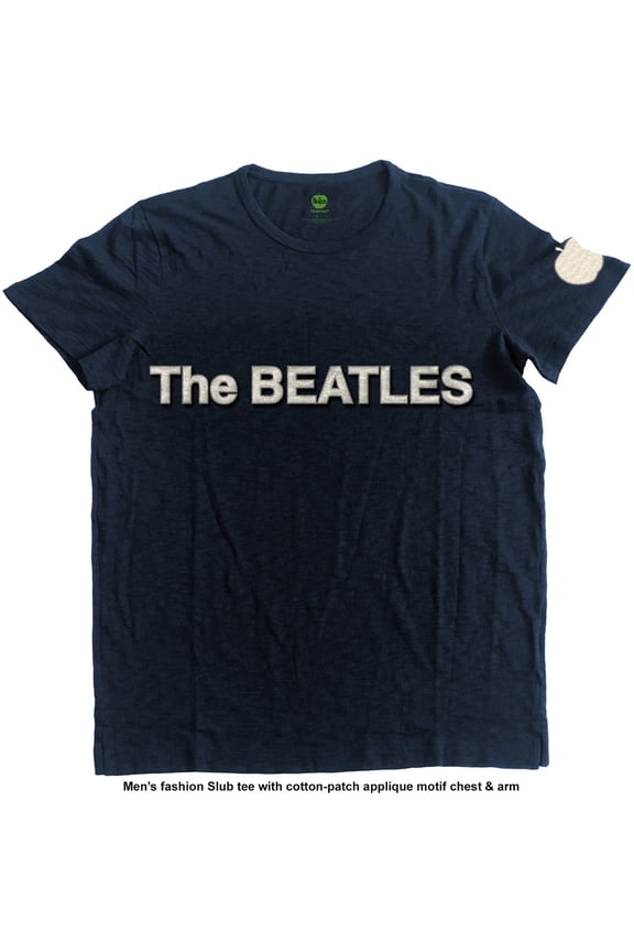 Men's Beatles Logo & Apple Vintage T-shirt X-Large Navy
