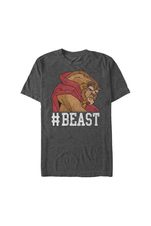 Men's Beauty and the Beast #Beast Graphic Tee Charcoal Heather 5X Large