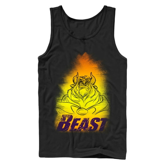 Men's Beauty and the Beast Candle Glow  Tank Top Black Small