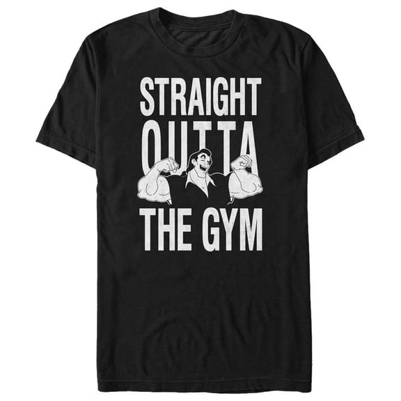 Men's Beauty and the Beast Gaston Gym  Graphic Tee Black Medium
