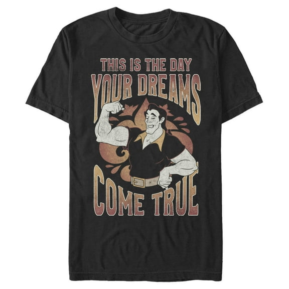 Men's Beauty and the Beast Gaston The Day Your Dreams Come True  Graphic Tee Black Small