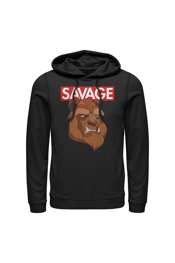 Men's Beauty and the Beast Savage Beast Pull Over Hoodie
