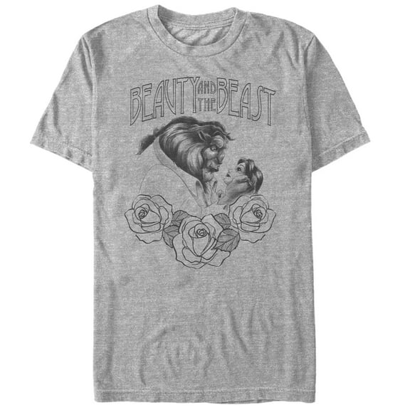 Men's Beauty and the Beast Sketch Print Graphic Tee Athletic Heather Large