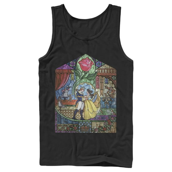 Men's Beauty and the Beast Stained Glass  Tank Top