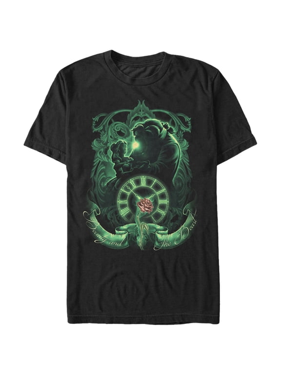 Men's Beauty and the Beast Time Graphic Tee Black X Large
