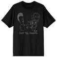 thumbnail image 1 of Men's Beavis & Butthead Shut Up Beavis Text Black Graphic Tee Shirt-XL, 1 of 3