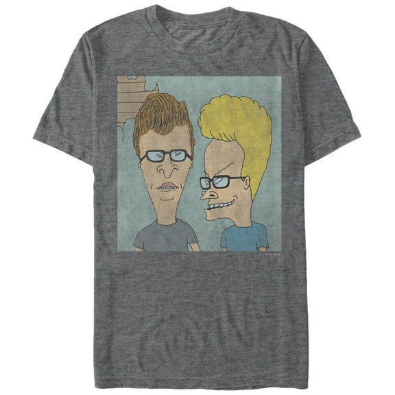 Men's Beavis and Butt-Head Nerd Glasses  Graphic Tee Charcoal Heather 3X Large